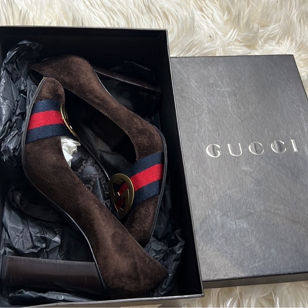 Gucci suede heels